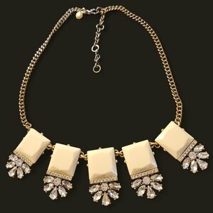 J. Crew | Vintage Gold and Cream Multi Pendant Choker Necklace